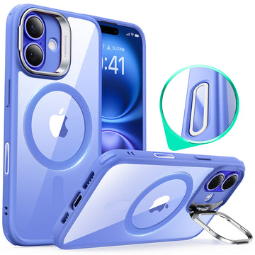 Best iPhone 16 Magsafe Case with Stand Camera Control Clear Blue