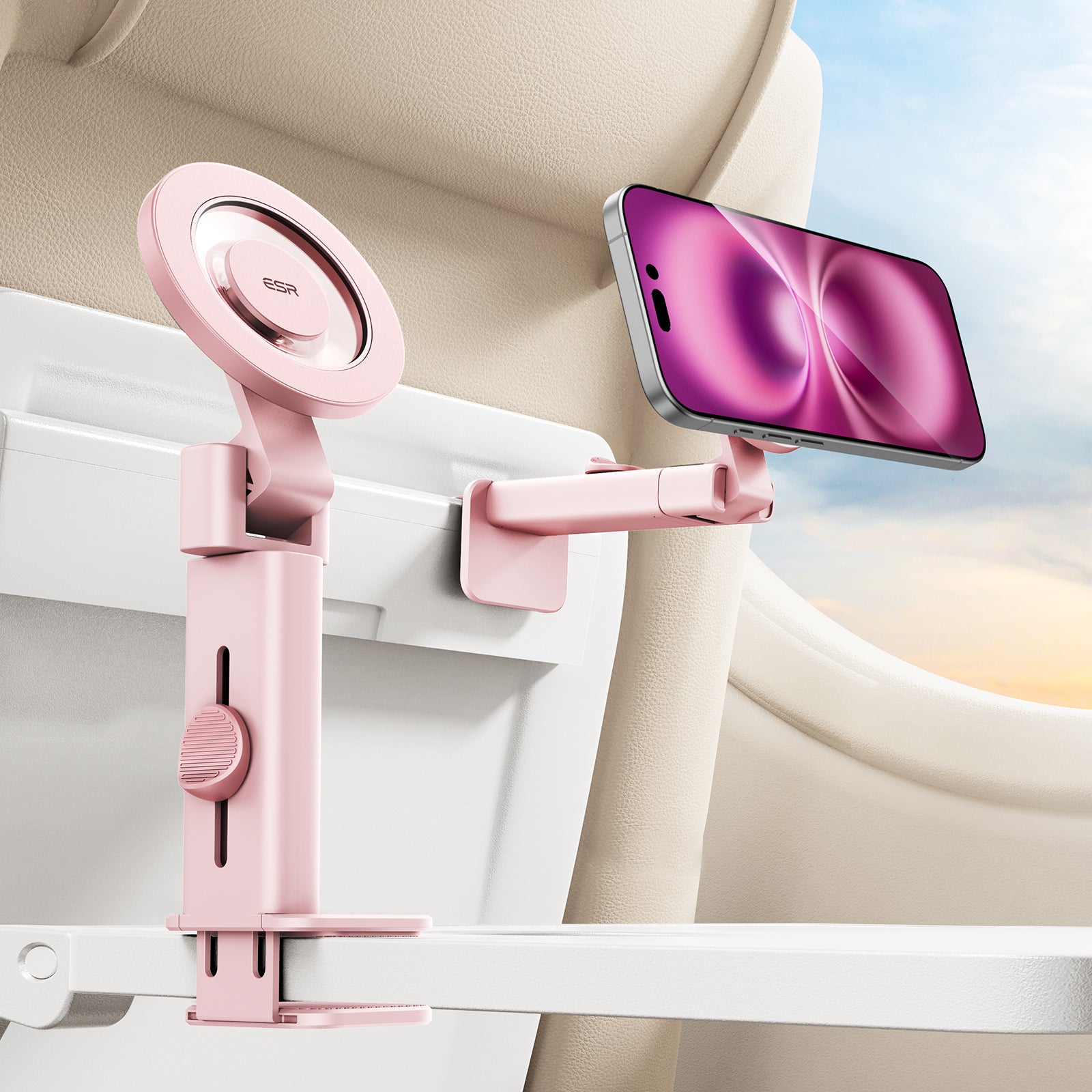 Skygrip MagSafe Airplane Phone Holder pink