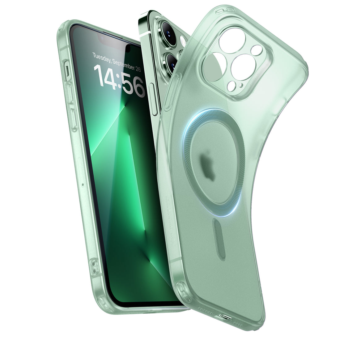 iPhone 13 Pro Max Zero Clear Case HaloLock frosted green