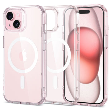 iPhone 15 Classic Hybrid Case HaloLock clear pink 01