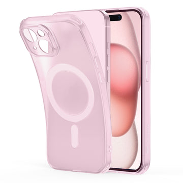 iPhone 15 Plus Max Zero Clear Case HaloLock frosted pink 01