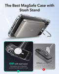 iPhone 16 Clear Case with Stash Stand Magsafe KF2 1