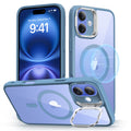 iPhone 16 Clear Case with Stash Stand Magsafe clear blue 1