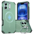 iPhone 16 Plus Cyber Tough Case with Stand Magsafe Green 1