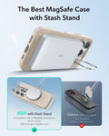 iPhone 16 Pro silicone Case with Stash Stand Magsafe KF2