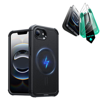  iPhone 16e HaloLock Coque robuste série Cyber pack de protection - Black