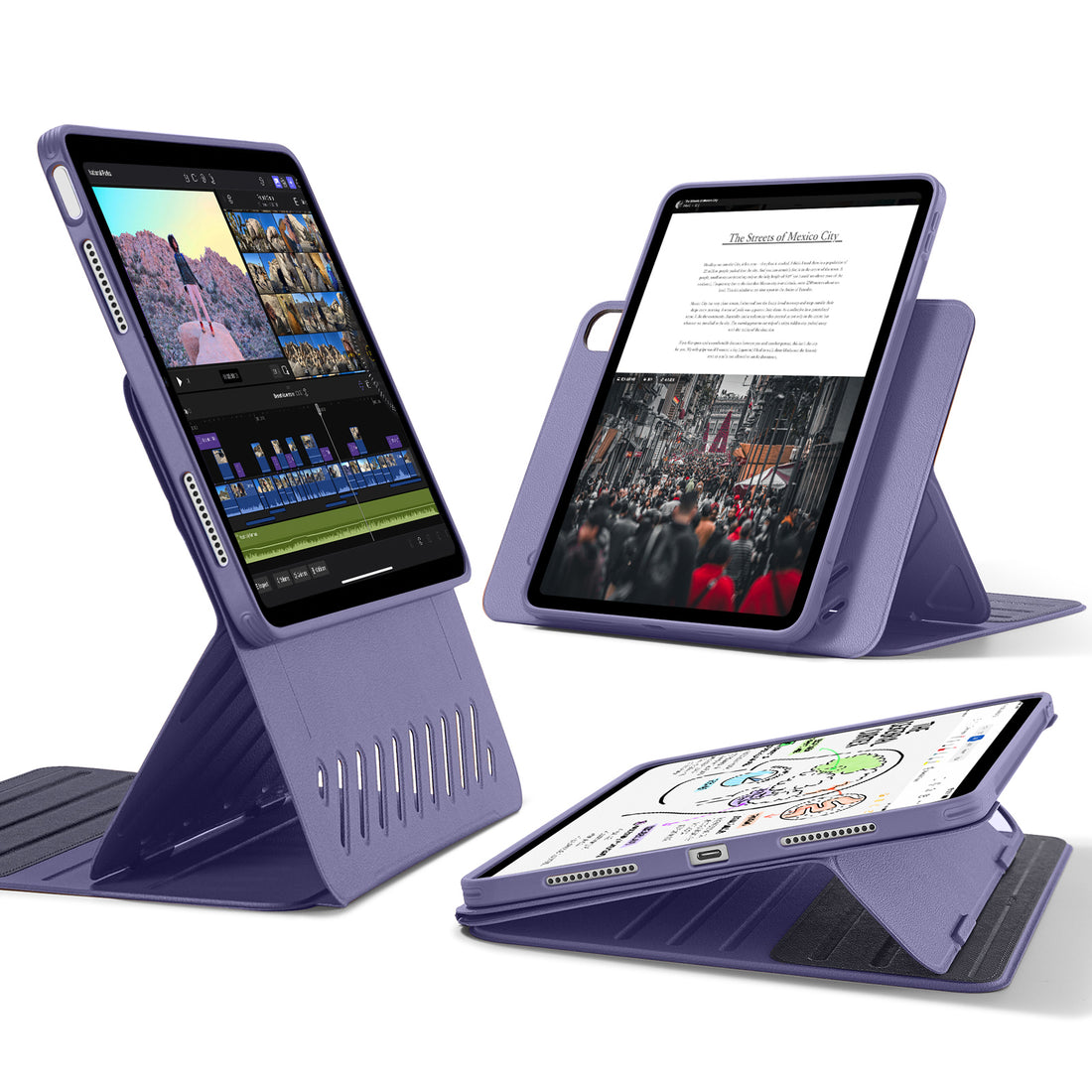 ipad air 13 inch case with stand purple