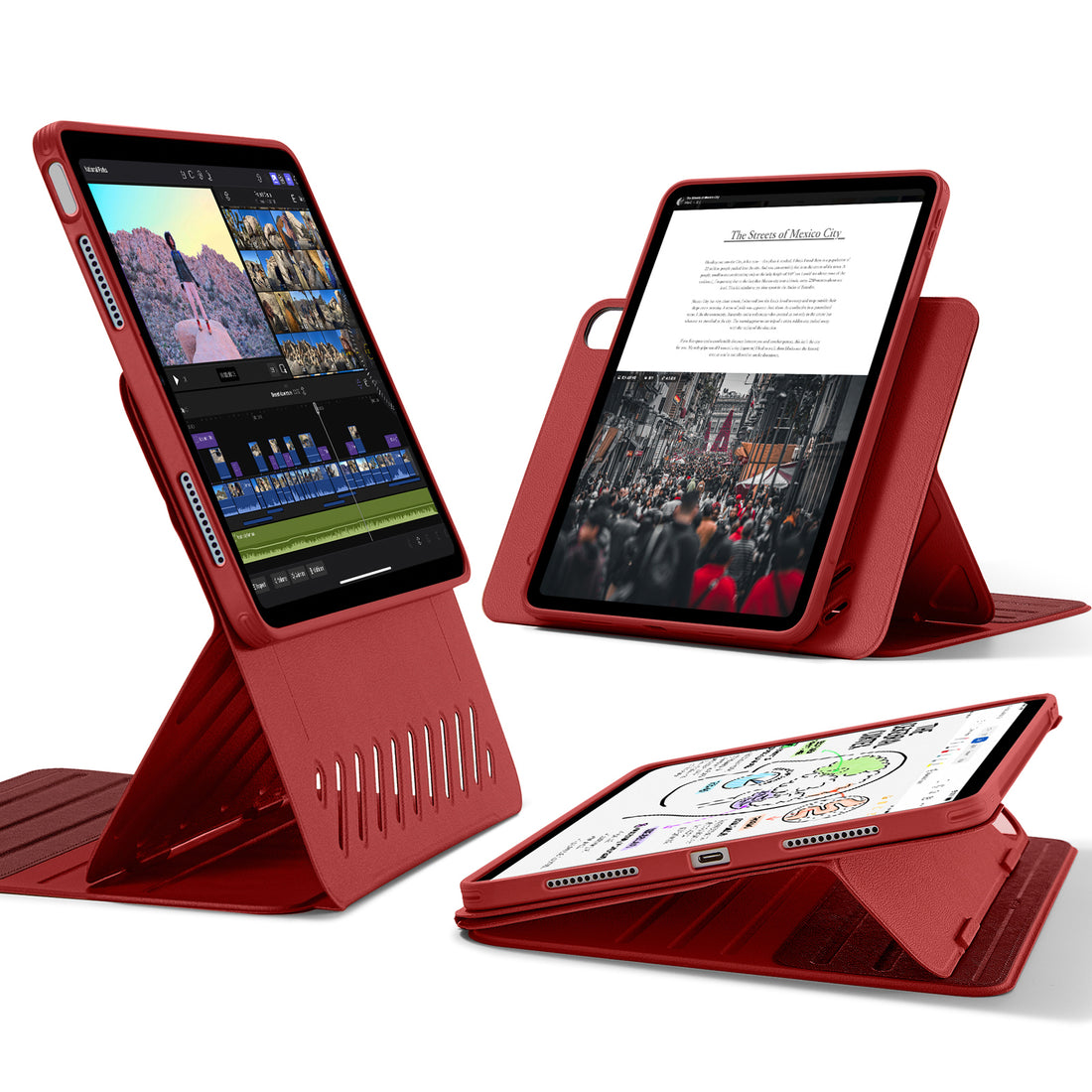 ipad air 13 inch case with stand red