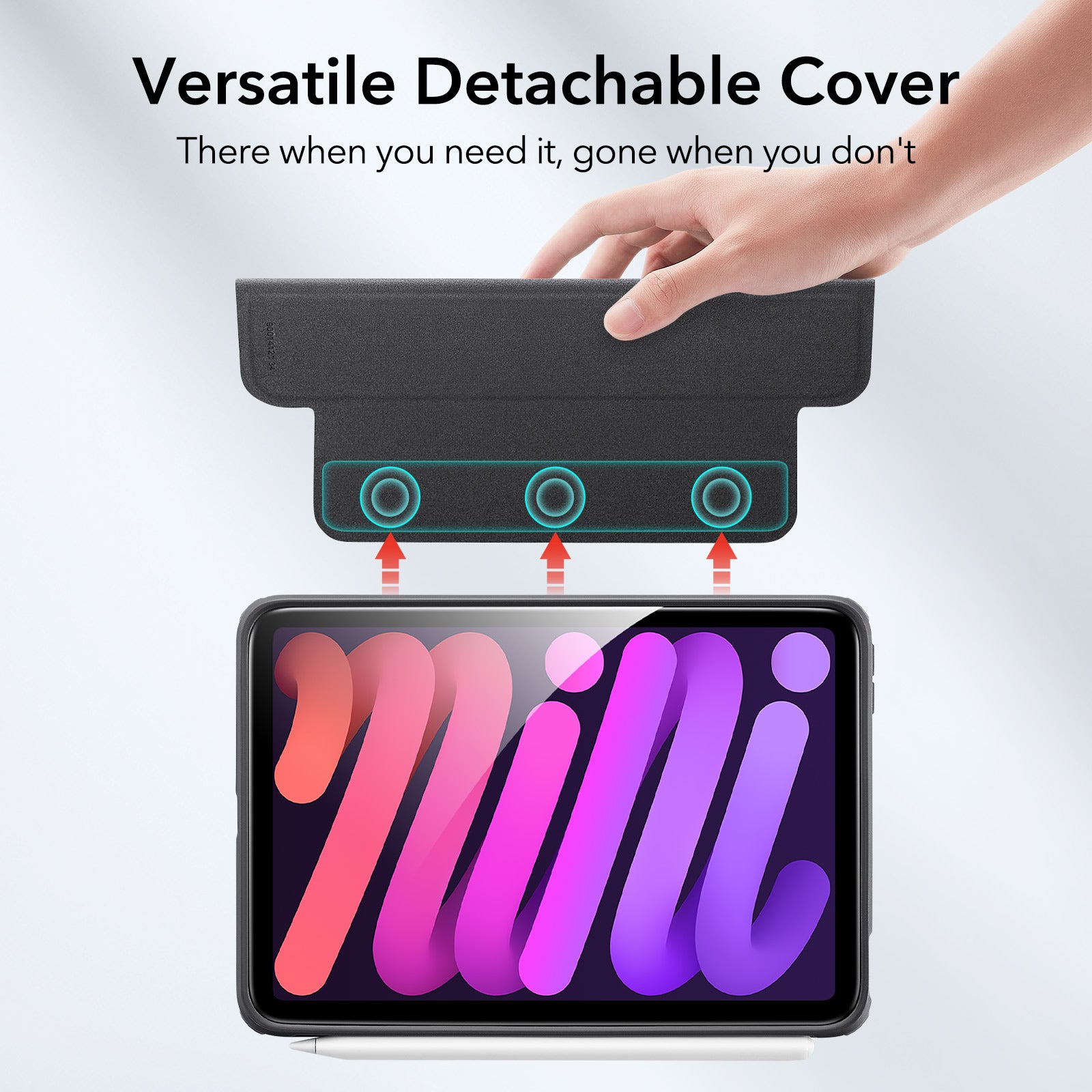 ipad mini 7 mini 6 case with detachable magnetic cover kf 1