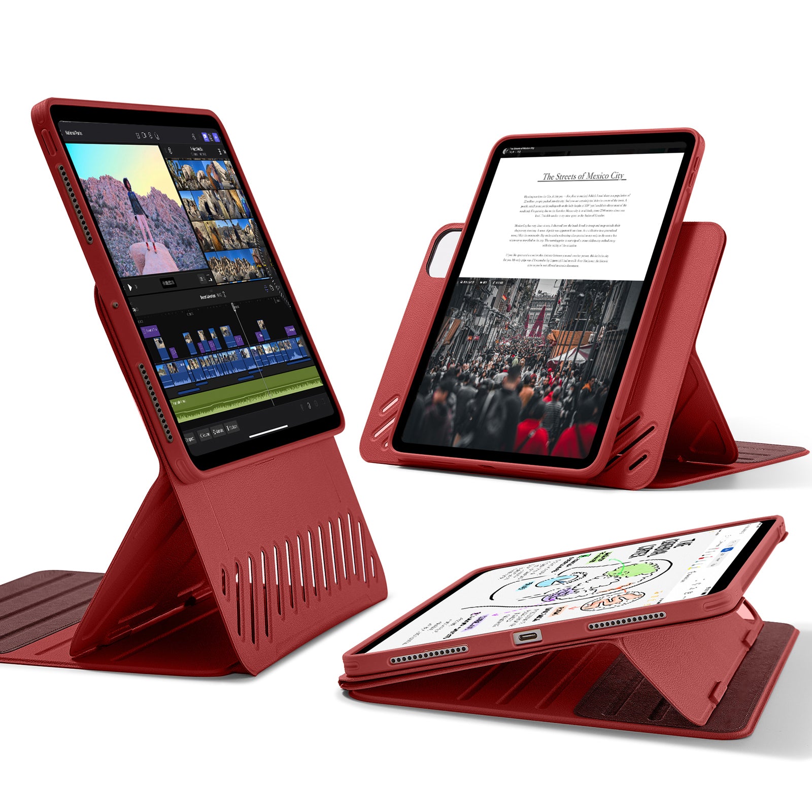 ipad pro 11 inch case with stand red