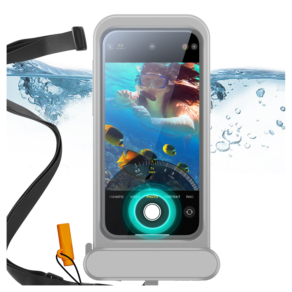 iphone 15 pro max waterproof phone pouch titanium