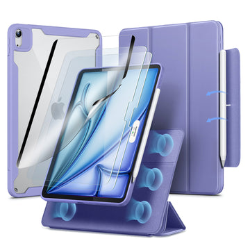 magnetic ipad air 11 inch case and screen protector purple