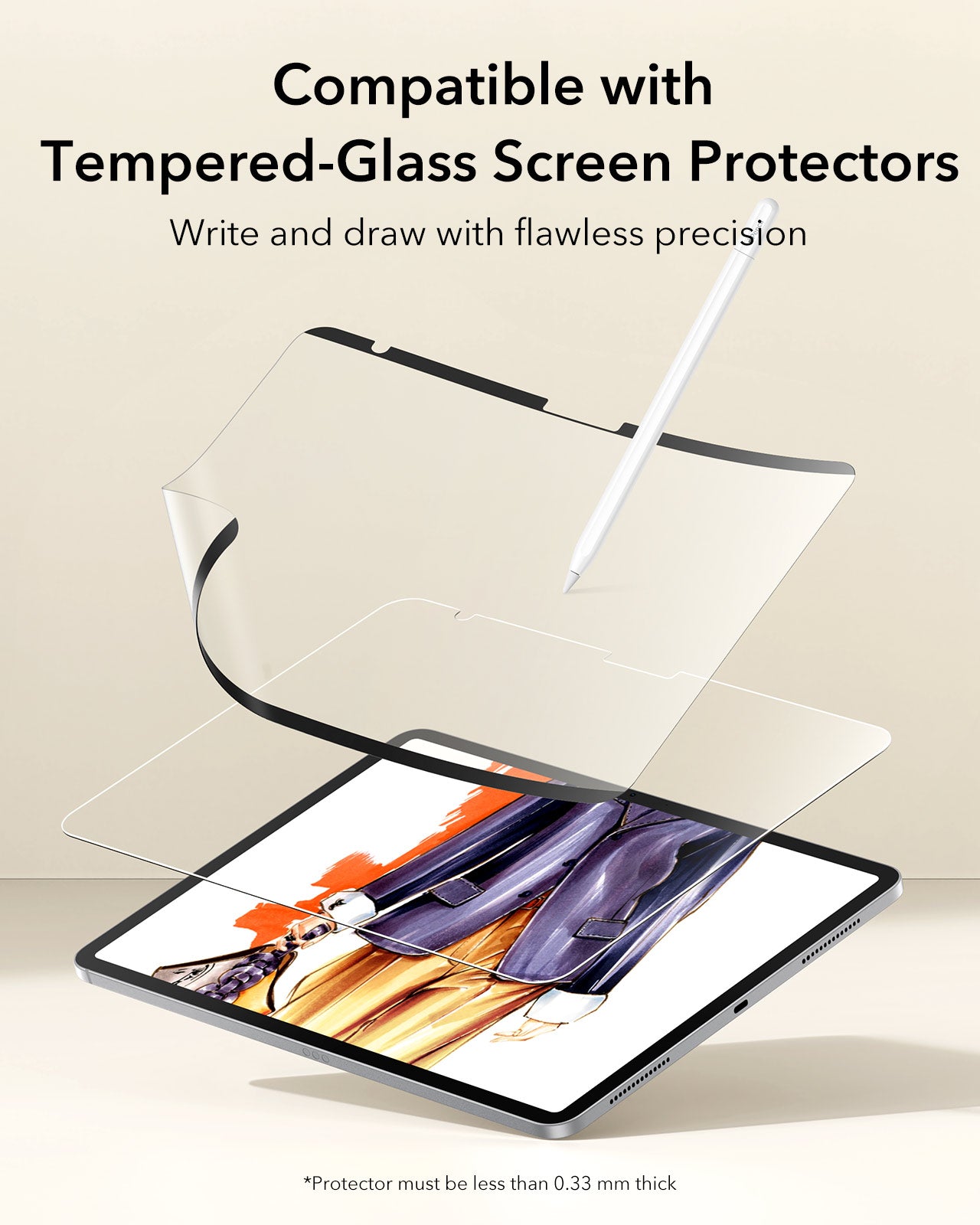 iPad 11" (A16, 2025) Paper-Feel Magnetic Screen Protector - 1 Pack - ESR