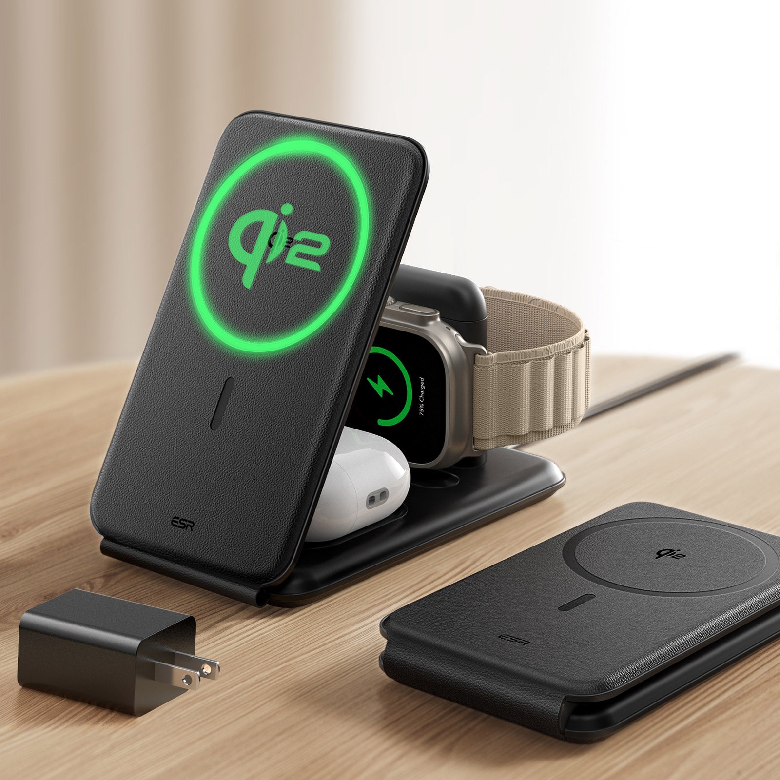 Qi2 3-in-1 Travel Wireless Charging Set not bag